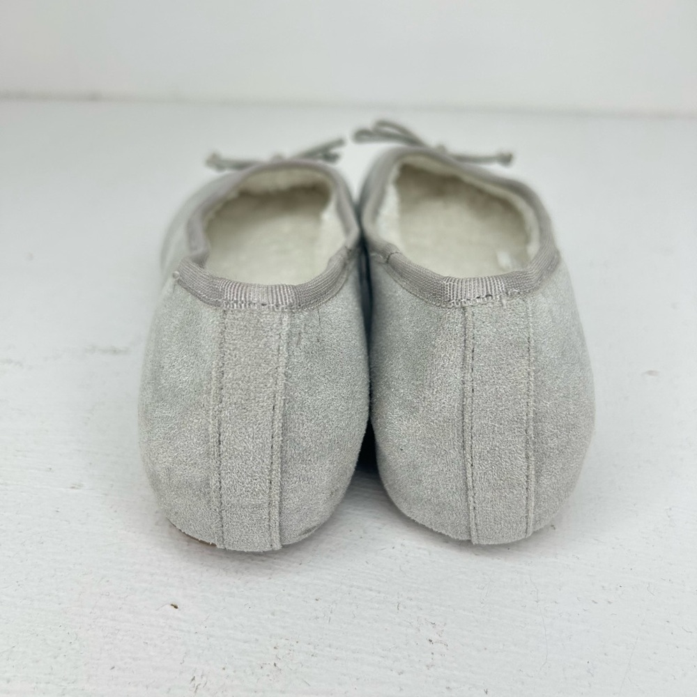 Talbots Blakely Cozy‎ Sueded Fabric Ballet Slippers Size 9 Gray Sherpa Lined - Picture 5 of 13